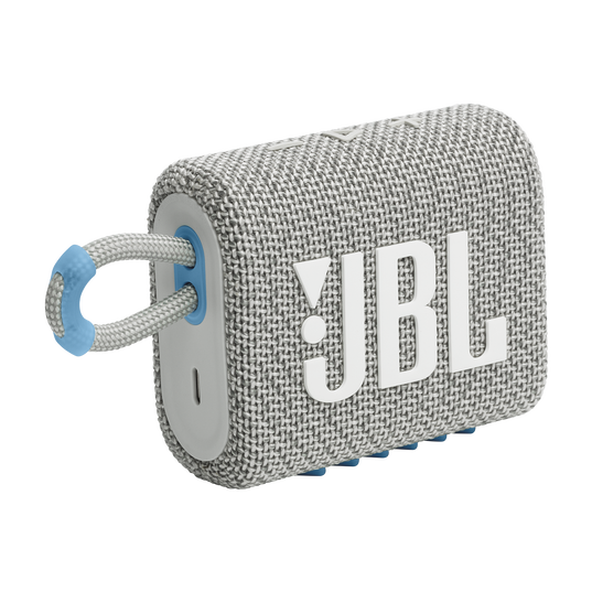 JBL Go 3 Eco - White - Ultra-portable Waterproof Speaker - Hero