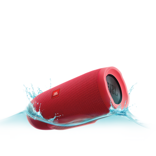 JBL Charge 3 - Red - Full-featured waterproof portable speaker with high-capacity battery to charge your devices - Hero