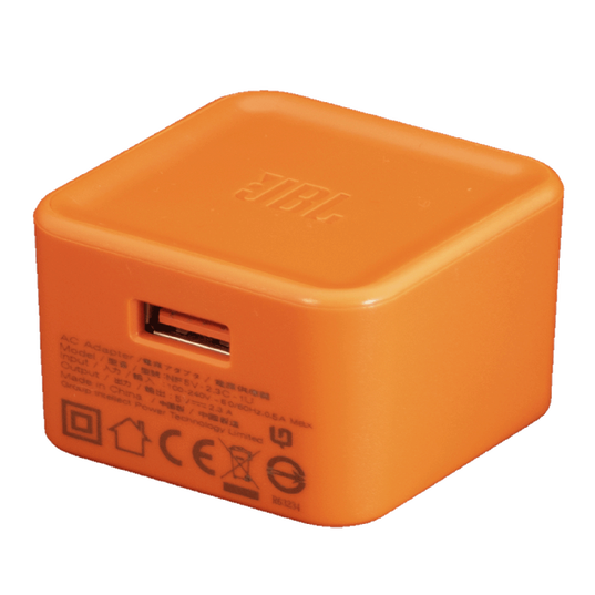JBL USB AC adapter 5V/2.3A - Orange - Left