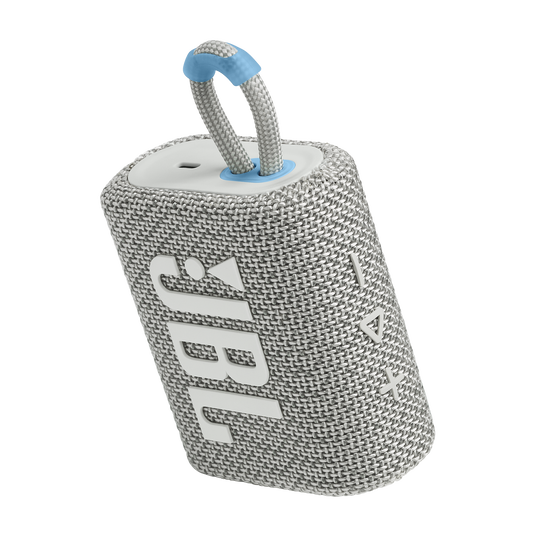 JBL Go 3 Eco - White - Ultra-portable Waterproof Speaker - Detailshot 3