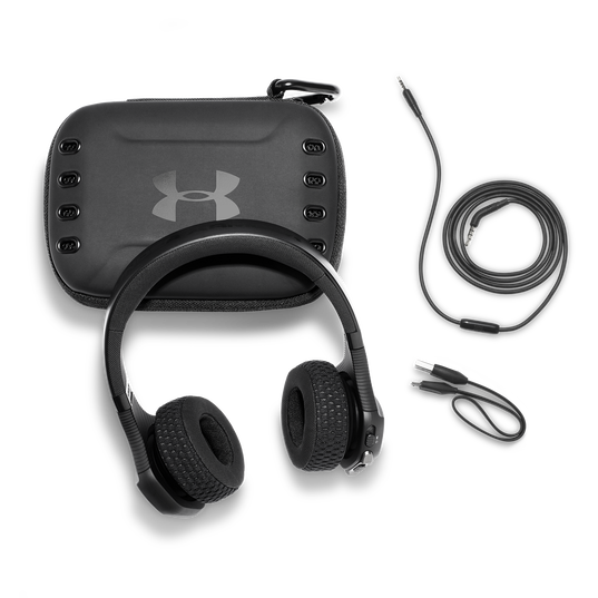 UA Sport Wireless Train – Engineered by JBL - Black - Wireless on-ear headphone built for the gym - Detailshot 5