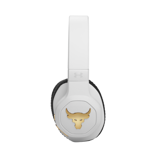 UA Project Rock Over-Ear Training Headphones - Engineered by JBL - White - Over-Ear ANC Sport Headphones - Detailshot 4