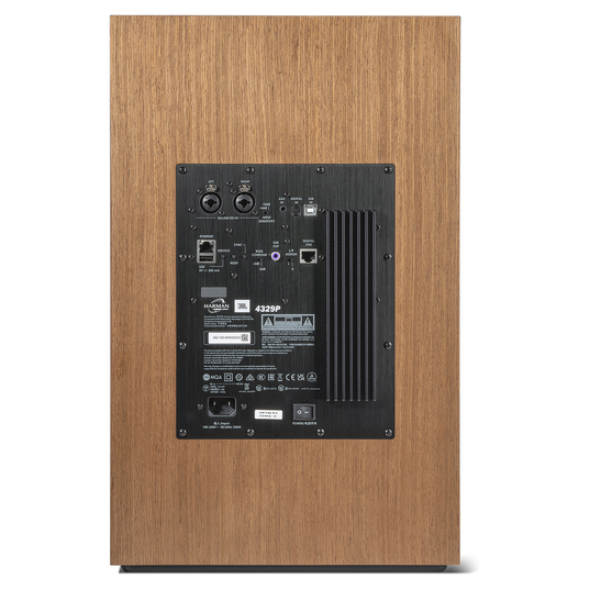 4329P Studio Monitor Powered Loudspeaker System - Walnut - Powered Bookshelf Loudspeaker System - Back
