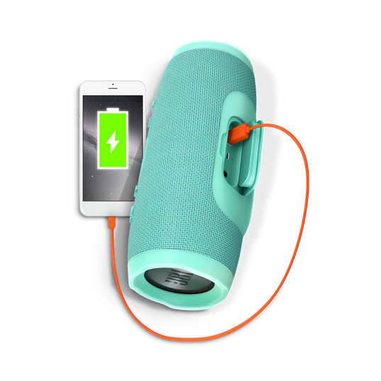 JBL Charge 3 - Teal - Full-featured waterproof portable speaker with high-capacity battery to charge your devices - Detailshot 1