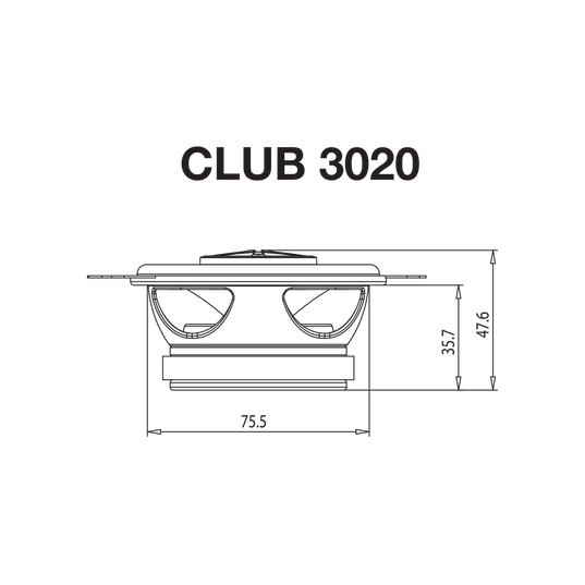 Club 3020 - Black - 3-1/2" (87mm) coaxial car speaker - Detailshot 3