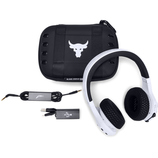 UA Sport Wireless Train Project Rock – Engineered by JBL - White - On-ear sport Headphones - Detailshot 2