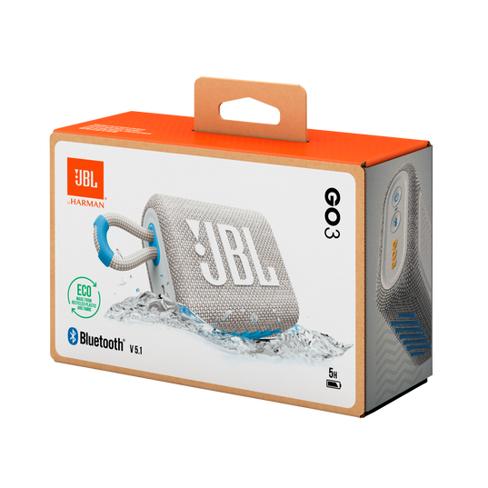 JBL Go 3 Eco - White - Ultra-portable Waterproof Speaker - Detailshot 5