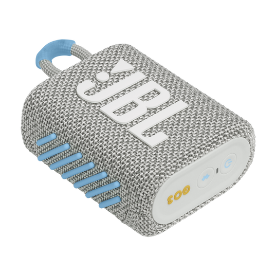 JBL Go 3 Eco - White - Ultra-portable Waterproof Speaker - Detailshot 3
