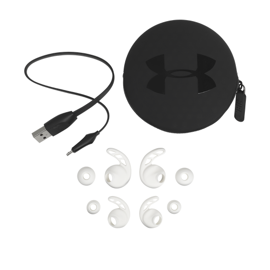 UA Sport Wireless REACT - White - Secure-fitting wireless sport earphones with JBL technology and sound - Detailshot 4