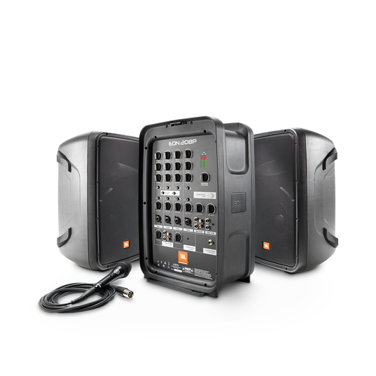 JBL EON208P - Black - Portable 8 in. 2-Way PA with Powered 8-Channel Mixer and Bluetooth® - Hero