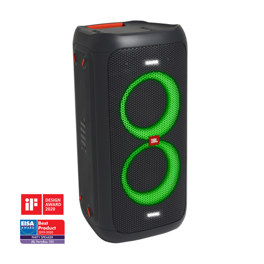 JBL PartyBox 100 - Black - Powerful portable Bluetooth party speaker with dynamic light show - Hero