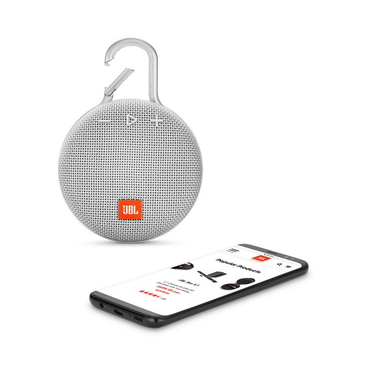 JBL Clip 3 - Steel White - Portable Bluetooth&reg; speaker - Detailshot 1 image number null