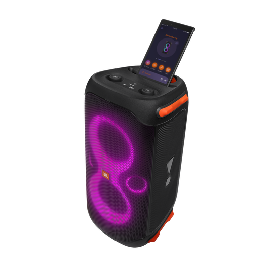 JBL Partybox 110 - Black - Portable party speaker with 160W powerful sound, built-in lights and splashproof design. - Detailshot 2 image number null