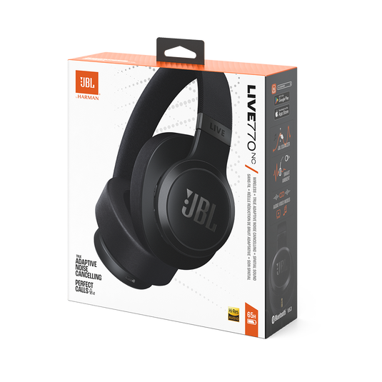 JBL Live 770NC - Black - Wireless Over-Ear Headphones with True Adaptive Noise Cancelling - Detailshot 15 image number null