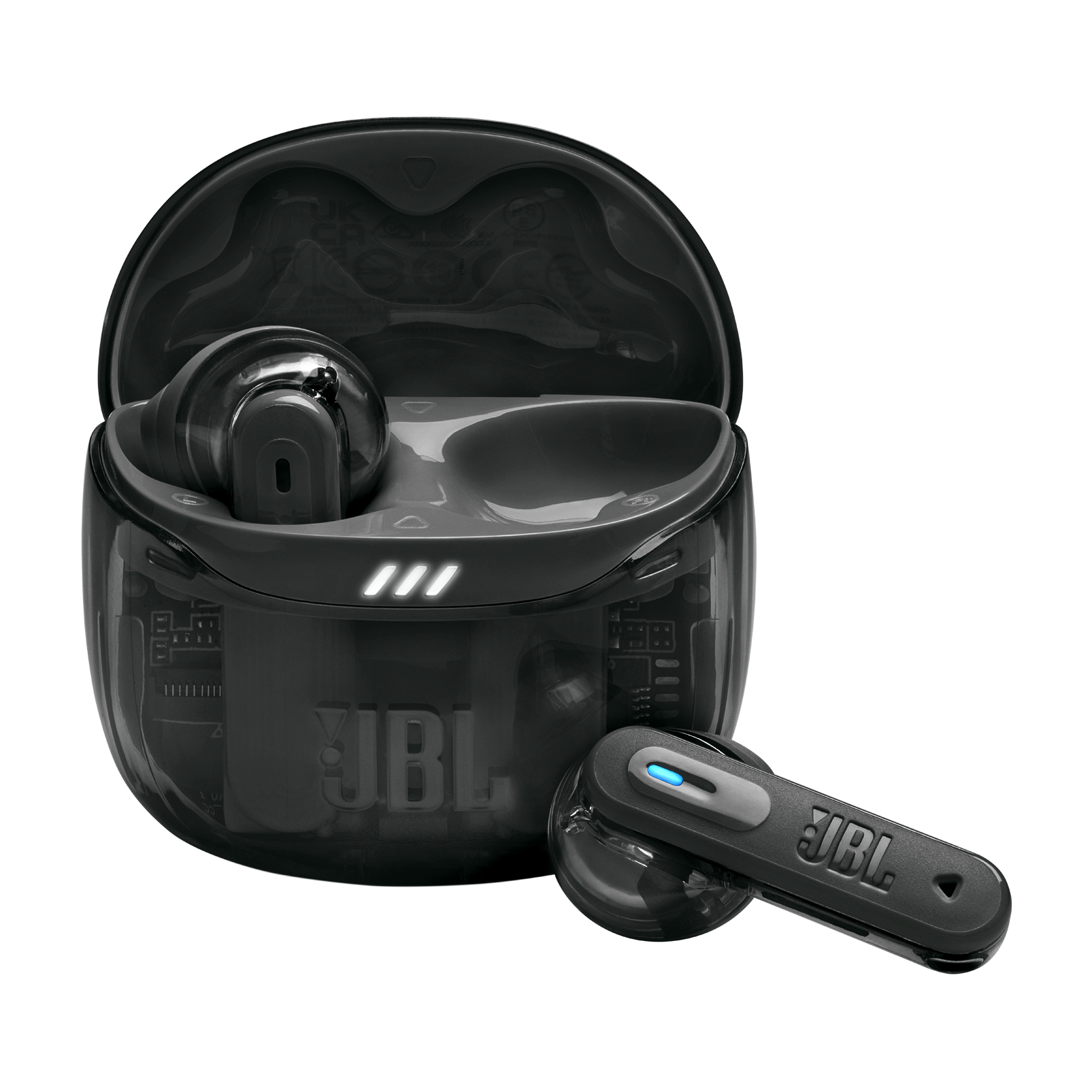 JBL TUNE FLEX GHOST 完全ワイヤレスイヤホン 2ウェイ装着/ノイズキャンセリング/IPX4/Bluetooth対応/ホワイ JBL TUNE FLEX Ghost Edition 完全ワイヤレス イヤホン