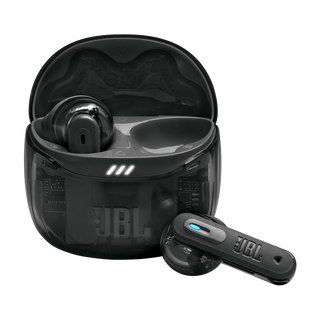 JBL Tune Flex 2 Ghost Edition - Ghost Black - True Wireless Noise Cancelling Earbuds - Hero Image of JBL Tune Flex 2 Ghost Edition