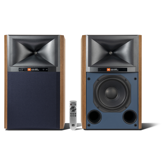 4329P Studio Monitor Powered Loudspeaker System - Natural Walnut - Powered Bookshelf Loudspeaker System - Hero image number null