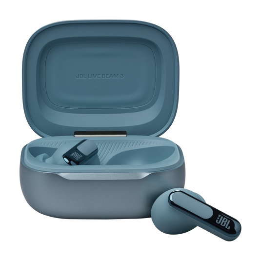 JBL Live Beam 3 - Blue - True wireless noise-cancelling closed-stick earbuds - Front image number null