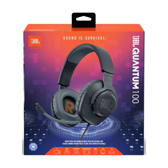 JBL Quantum 100 | 着脱可能マイク付オーバーイヤーゲーミングヘッドセット