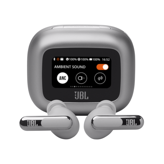 JBL Live Beam 3 - Silver - True wireless noise-cancelling closed-stick earbuds - Hero image number null