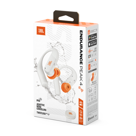 JBL Endurance Peak 4 - White - True Wireless Noise Cancelling Sport Earbuds - Detailshot 15 image number null