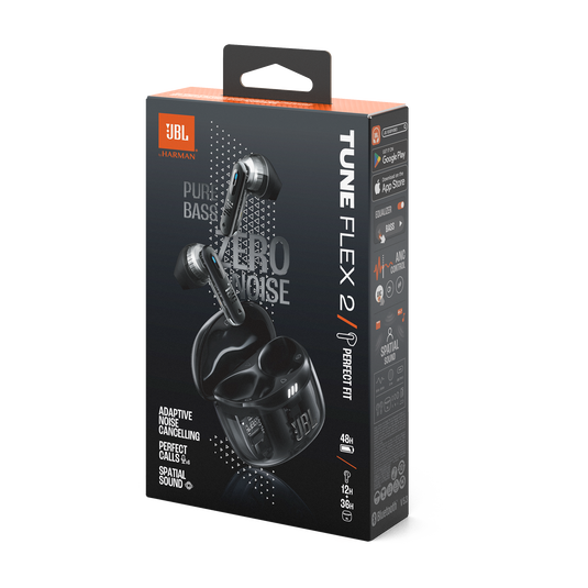 JBL Tune Flex 2 Ghost Edition - Ghost Black - True Wireless Noise Cancelling Earbuds - Detailshot 15 image number null