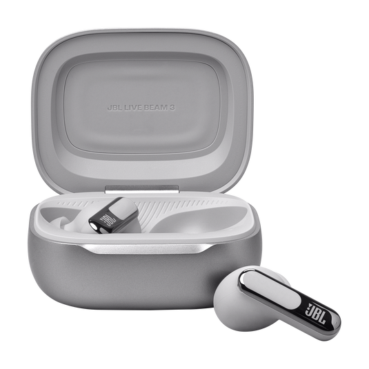 JBL Live Beam 3 - Silver - True wireless noise-cancelling closed-stick earbuds - Front image number null