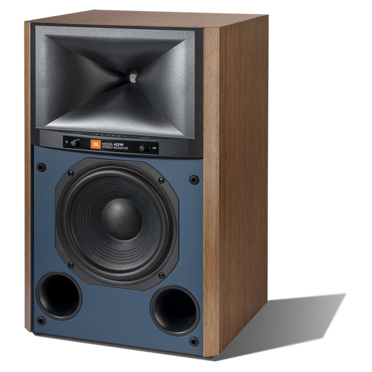 4329P Studio Monitor Powered Loudspeaker System - Natural Walnut - Powered Bookshelf Loudspeaker System - Left image number null