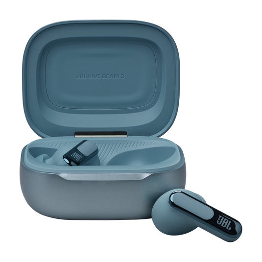 JBL Live Beam 3 - Blue - True wireless noise-cancelling closed-stick earbuds - Front image number null