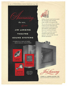 JBL初期のシアター用スピーカーの広告
