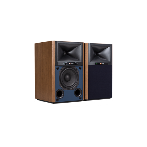 4305P Studio Monitor 象徴的なブルーバッフルとサテンウォールナットの天然木突板仕上げを施したキャビネット - Image